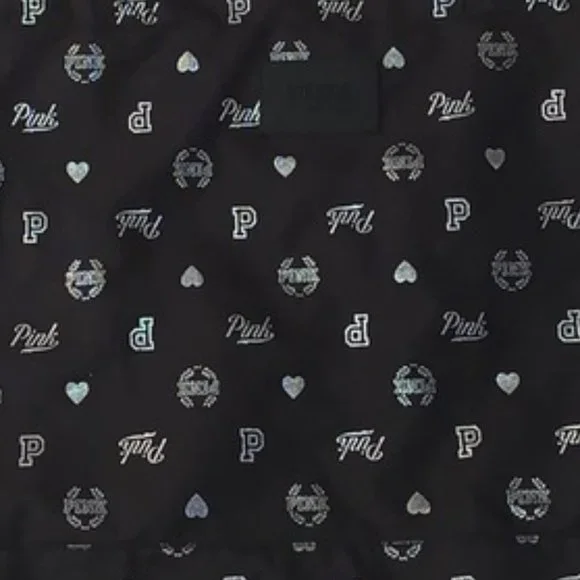 PINK Victoria's Secret Tote Bag Black and Silver - Picture 3 of 3